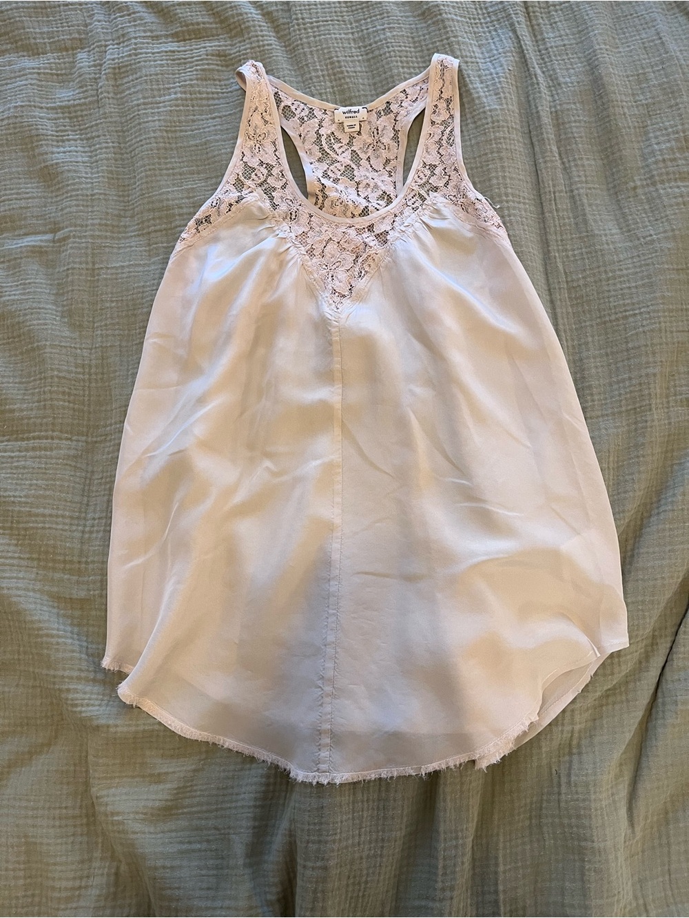 Wilfred by Aritzia Lace Racerback Tank | Cream | XS